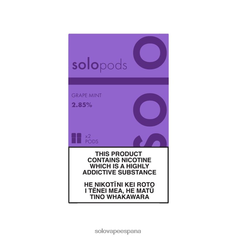 Vape Solo Flavours - Solo paquete de 2 cápsulas de repuesto menta de uva R0L2054